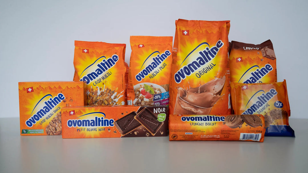 Matera Italia prodotti per la colazione muesli cereali biscotti cioccolato in polvere Ovomaltine Switzerland