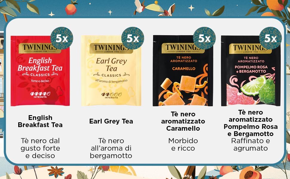 Twinings Geschenkdose mit gemischter Auswahl, 40 Filter