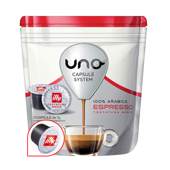 Uno Capsule System Illy Espresso Mittlere Röstung 16 cps