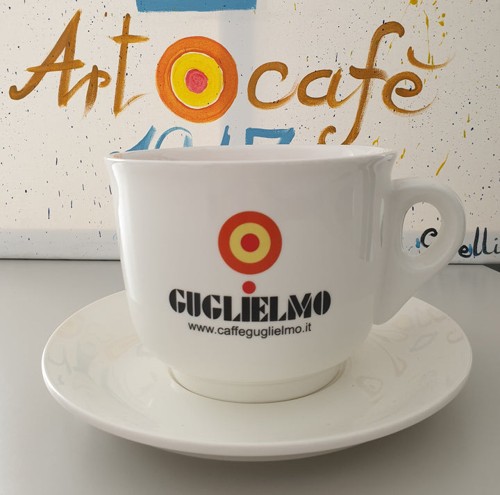 Tazzone caffè ceramica bianca con piatto